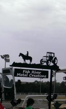 Metal Art - Tractor Horse Sign Post
